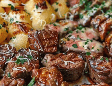 Garlic Butter Steak Bites & Creamy