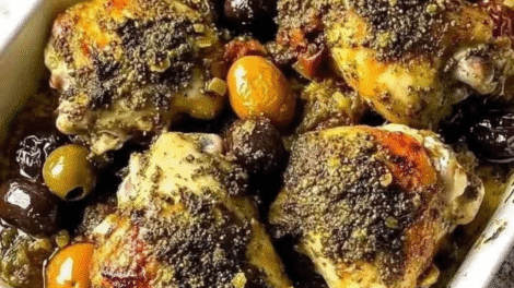 Flavorful Za’atar Chicken with Mediterranean Olives & Dried Fruit