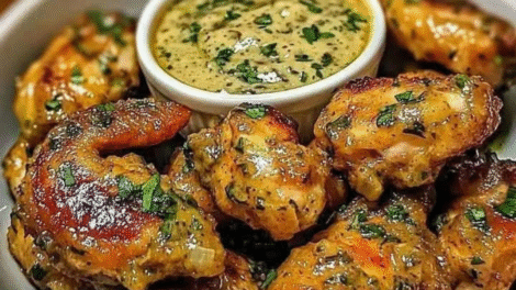 Coconut Curry Chicken Wings with Herb Dip 🌿 A Tropical Twist on Game Day Favorites!