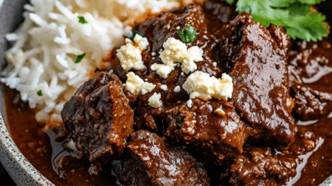 Rich and Savory Chili Colorado Braised Beef with Fluffy White Rice