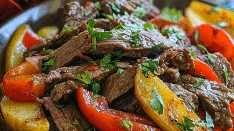 Crock Pot Pepper Steak – Tender, Flavorful, and Effortless!