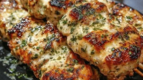 Grilled Ranch Garlic Parmesan Chicken Skewers