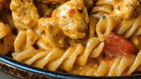 Hearty Cajun Chicken Pasta Bake with Cream Cheese & Mozzarella