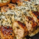 Creamy Garlic Chicken with Roasted Baby Potatoes